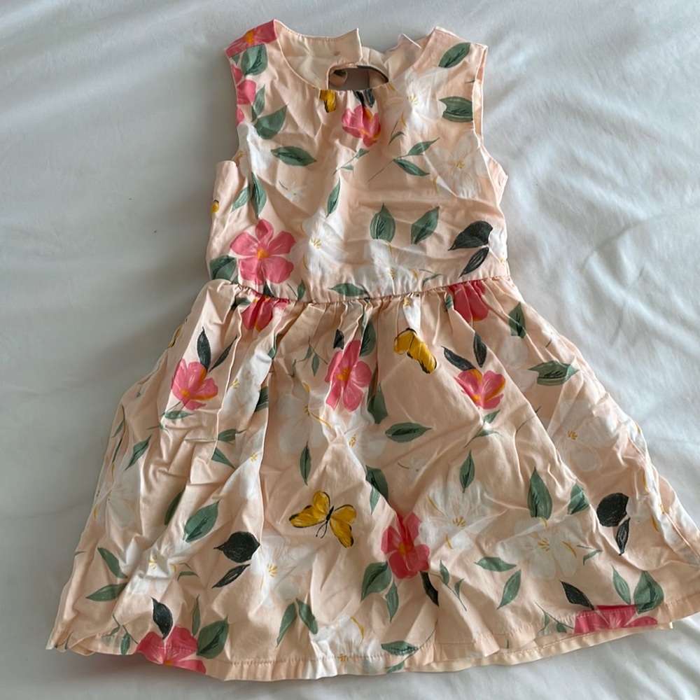 Carters 3t floral and butterfly peach dress